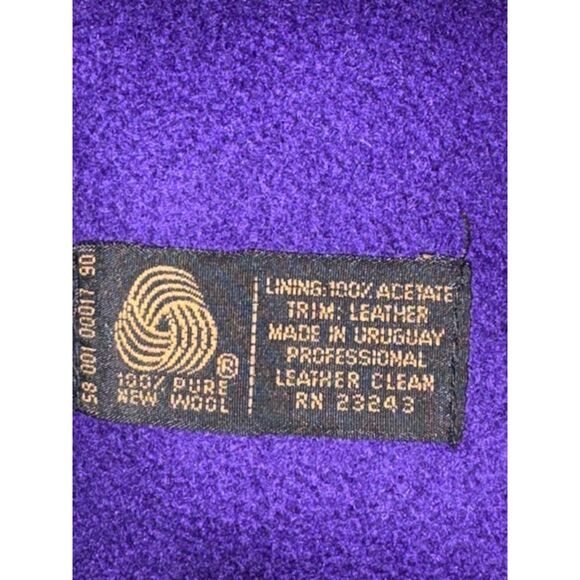 Vintage David Benjamin Overcoat Womens 8 100% New Wool Leather Trim Lined Heavy - Picture 7 of 9